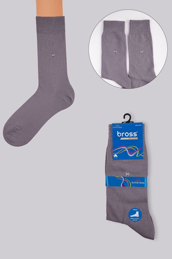 Bross Erkek Pamuklu Yazlık 6lı Gri Soket Çorap