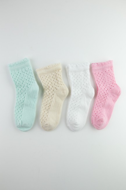 BROSS - Bross File Desen Kız Bebek Soket Çorap