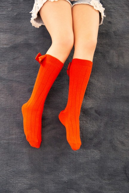 BROSS - Bross Fiyonk Kırmızı Çocuk Dizaltı Çorap