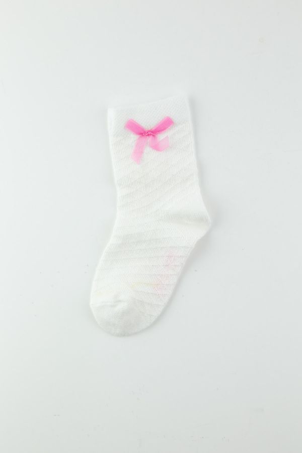 Bross Fiyonklu Kız Bebek Soket Çorap