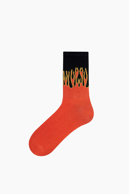 Bross - Bross Flame Patterned Men's Socks