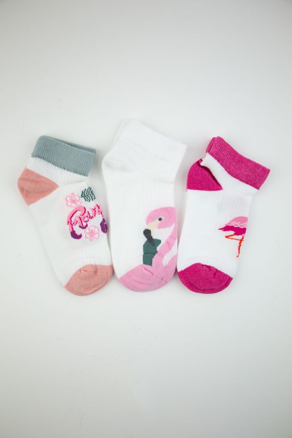 Bross Flamingo Desen Kız Çocuk Patik Çorap