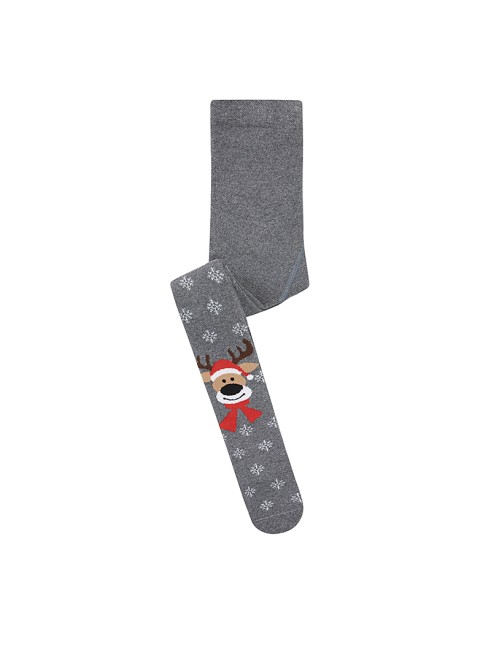 Bross - Bross Geyik Desenli Havlu Çocuk Külotlu Çorap