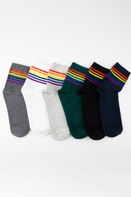 BROSS - Bross Rainbow Color Derby Men Socks