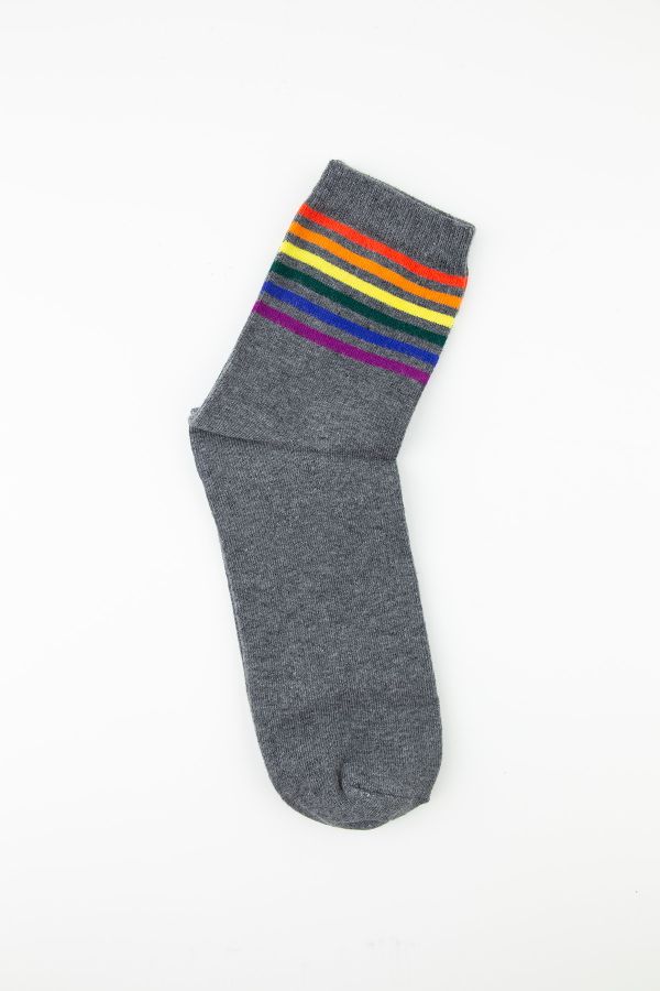 Bross Gökkuşağı Renkli Derbili Erkek Çorap