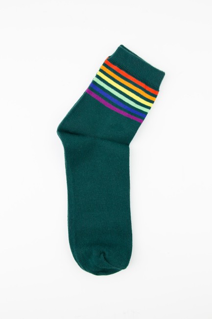 Bross Gökkuşağı Renkli Derbili Erkek Çorap - Thumbnail
