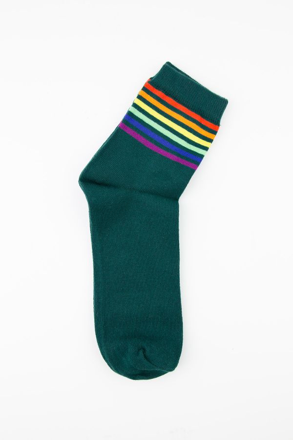 Bross Gökkuşağı Renkli Derbili Erkek Çorap