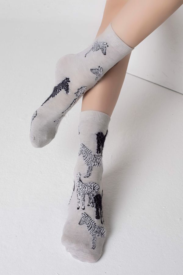Bross Hayvan Desenli Kadın Çorap