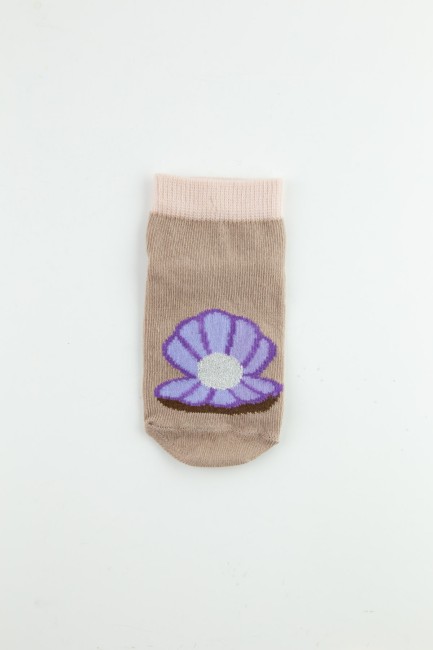 Bross İnci Desenli Kız Bebek Patik Çorap - Thumbnail