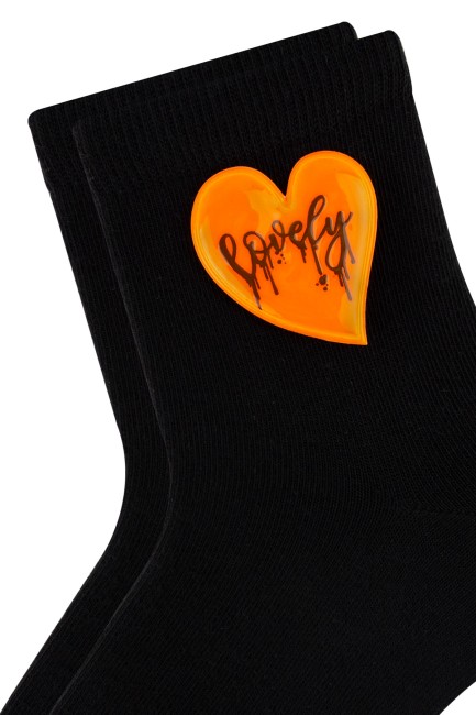 Bross Kalp Aksesuarlı Kadın Çorabı - Thumbnail