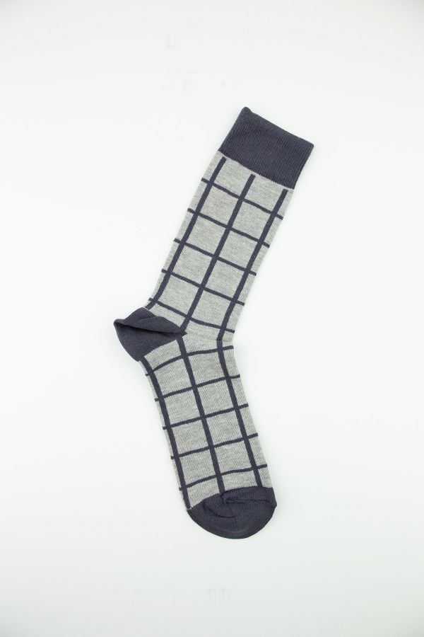 Bross Kareli Çizgi Desenli Erkek Çorap