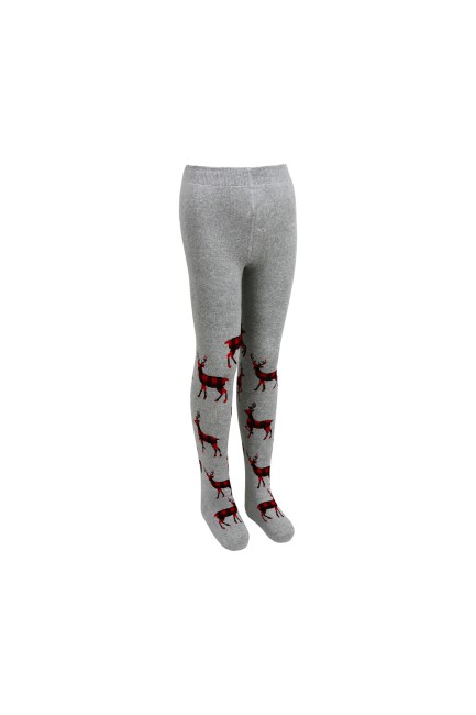 BROSS - Bross Kar,Geyik Desenli Havlu Çocuk Külotlu Çorabı