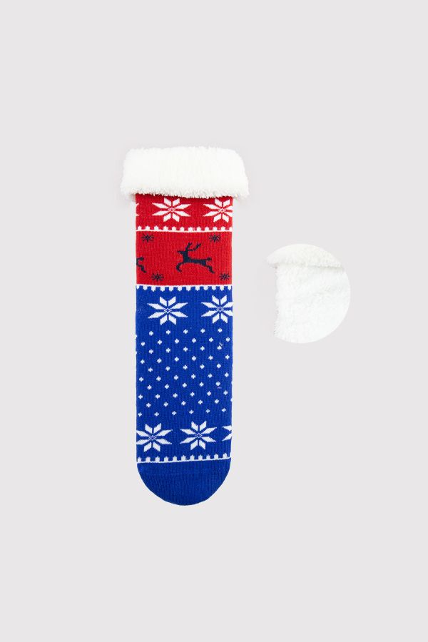 Bross Karışık Kış Desenli Kürklü Çocuk Çorap