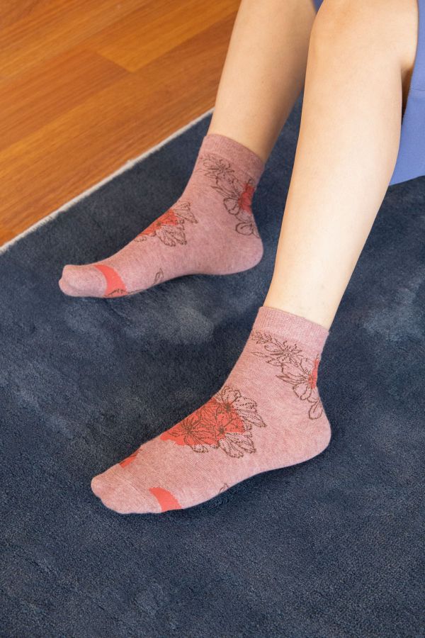 Bross Kelebek Desenli Kadın Soket Çorap