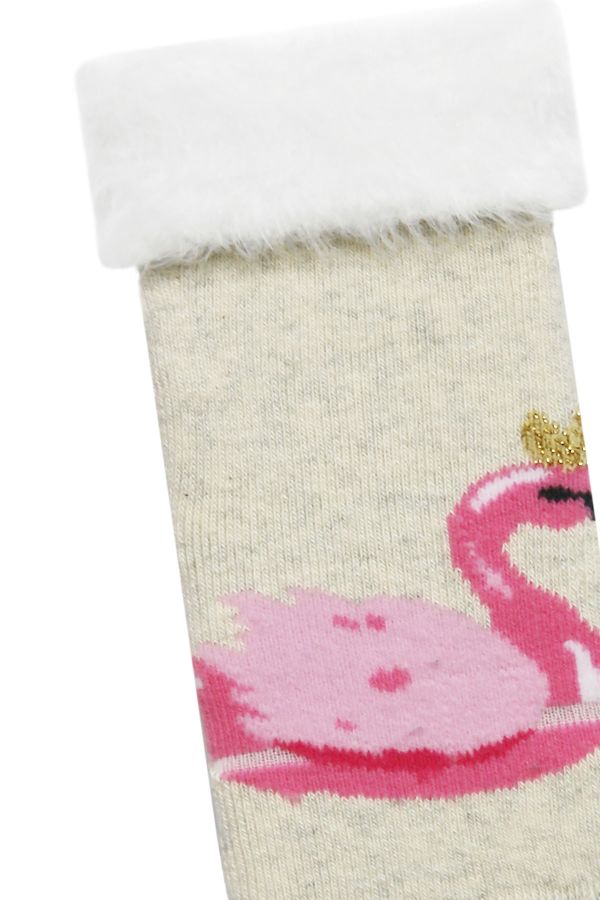 Bross Kuğu Desenli Baskılı Havlu Bebek Çorap