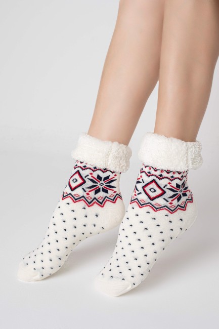 BROSS - Bross Kürklü Kadın Soket Çorap