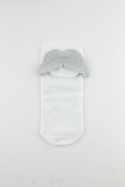 Bross Melek Kanadı Aksesuarlı Kadın Patik Çorap - Thumbnail