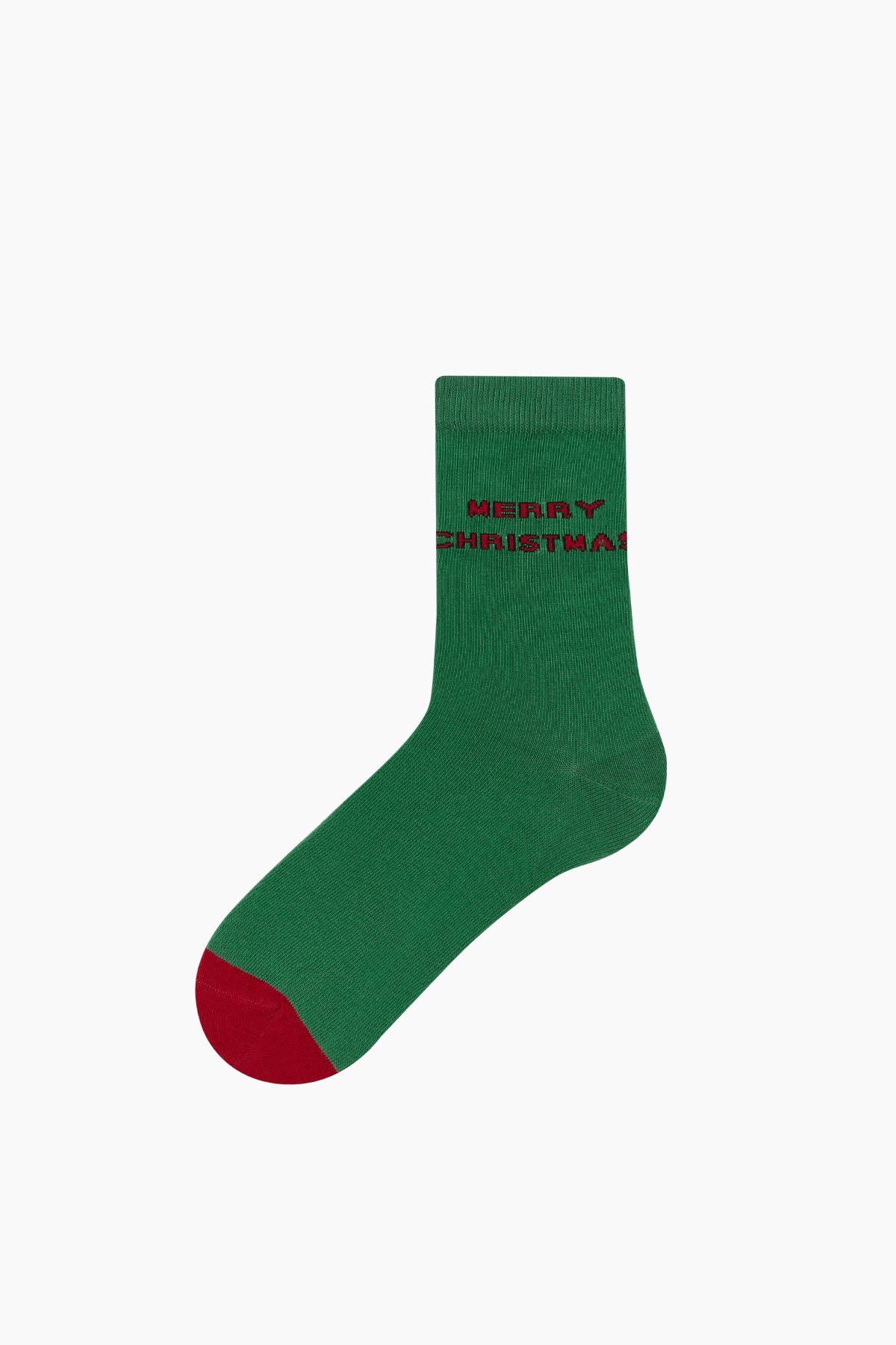 Bross Merry Christmas Yazılı Unisex Yılbaşı Çorabı - Thumbnail