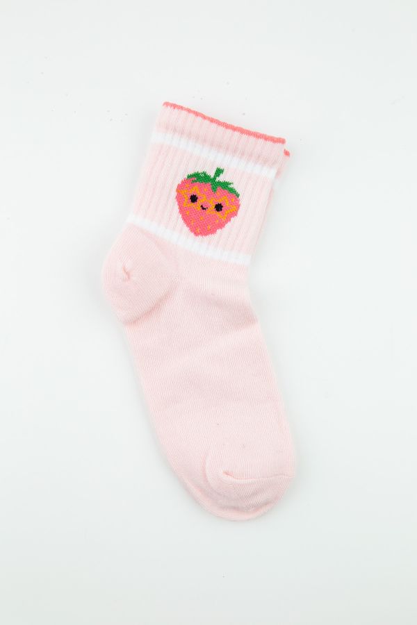 Bross Meyve Desenli Kız Çocuk Soket Çorap