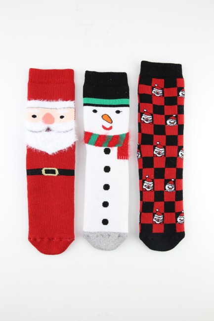 BROSS - Bross Noel Baba Kaydırmaz Havlu Çocuk Soket Çorap