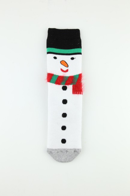 Bross Noel Baba Kaydırmaz Havlu Çocuk Soket Çorap - Thumbnail