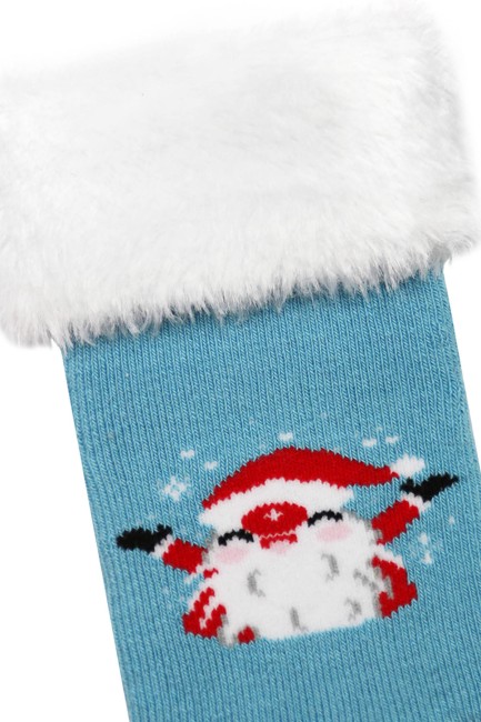Bross Noel Desen Havlu Baskılı Bebek Çorap - Thumbnail