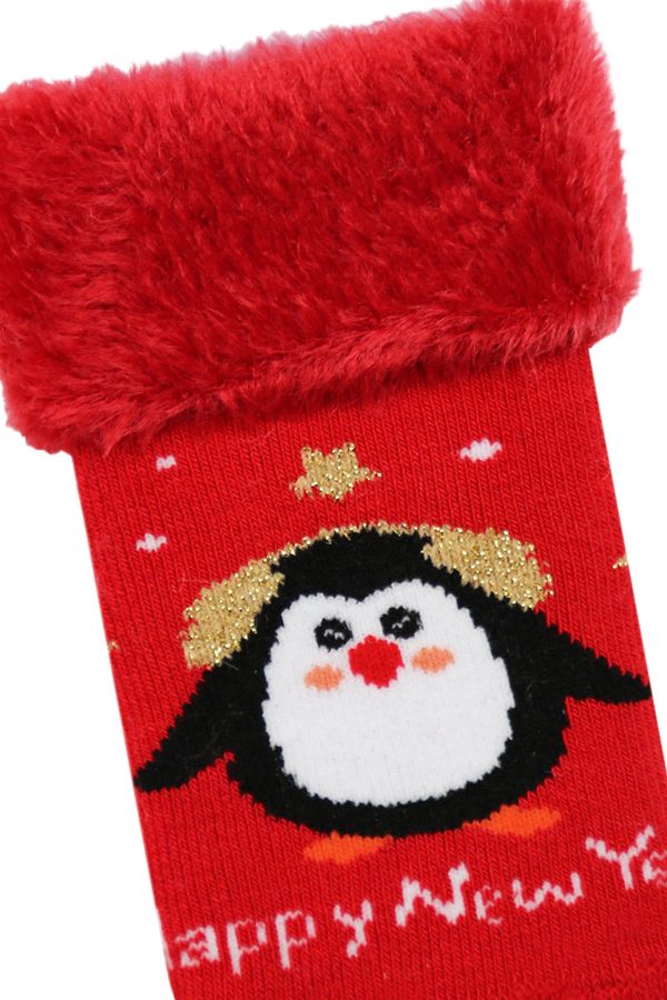 Bross Noel Desen Havlu Baskılı Bebek Çorap