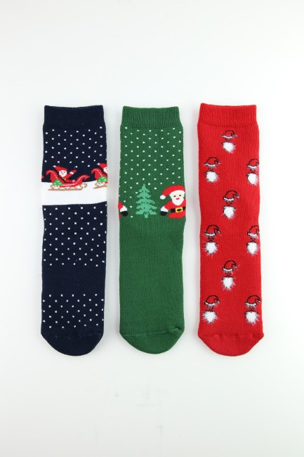 BROSS - Bross Noel Kırmızı Havlu Çocuk Soket Çorap