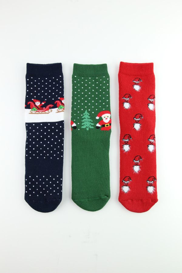 Bross Noel Kırmızı Havlu Çocuk Soket Çorap