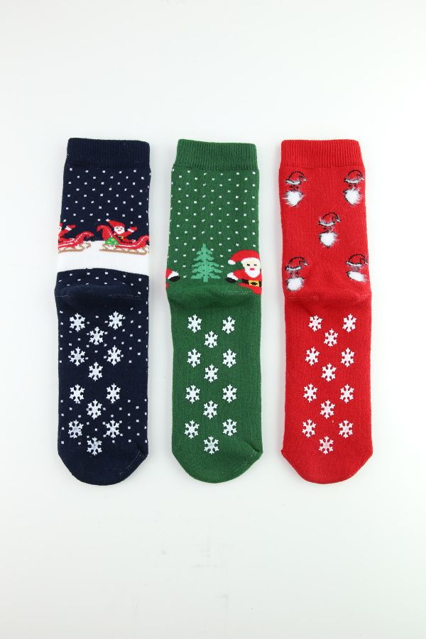 Bross Noel Kırmızı Havlu Çocuk Soket Çorap