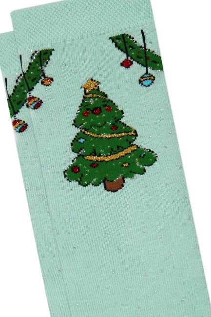 Bross Noel Kutulu Havlu Baskılı Çocuk Çorabı - Thumbnail
