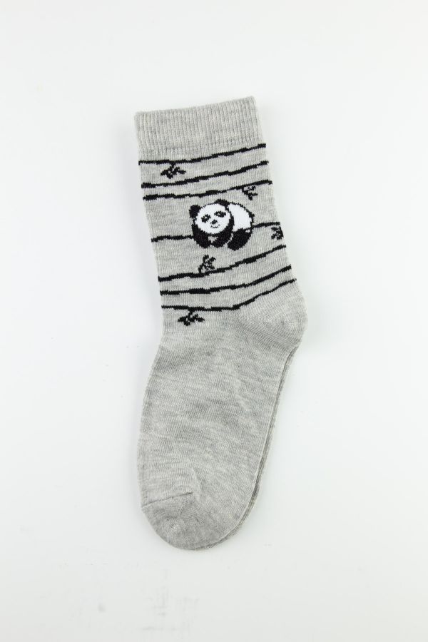 Bross Panda Desenli Kız Çocuk Soket Çorap