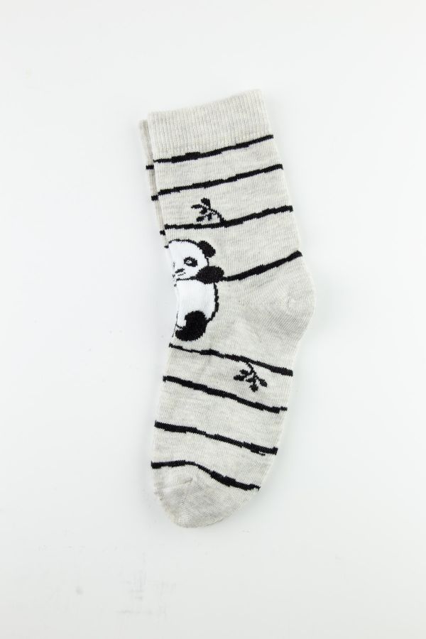 Bross Panda Desenli Kız Çocuk Soket Çorap