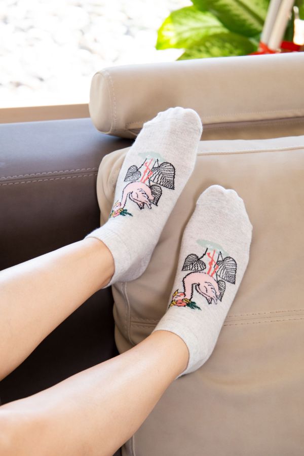 Bross Papağan/ Flamingo Desenli Kadın Patik Çorap