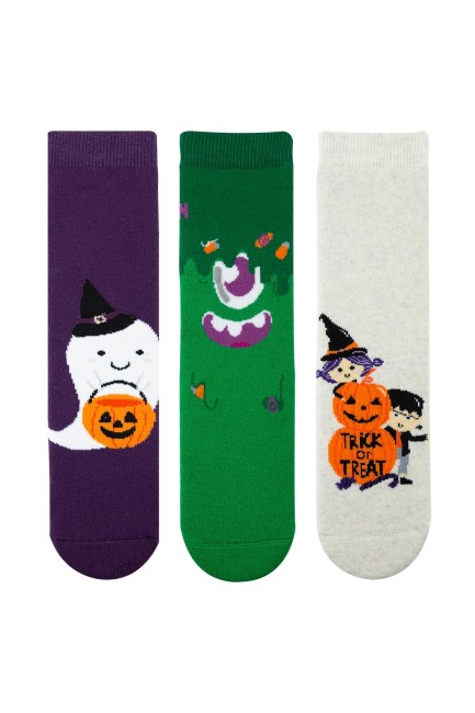 Bross 3lü Kutulu Halloween Havlu Çocuk Çorabı 1 - Thumbnail