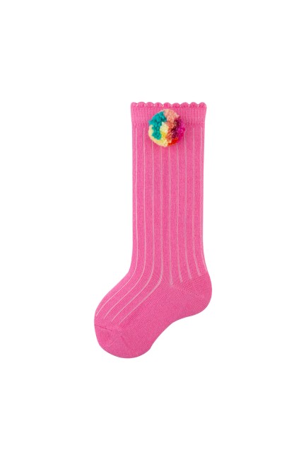 BROSS - Bross Ponponlu Derbili Bebek Dizaltı Çorap