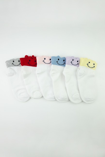 BROSS - Bross Renkli Gülen Yüz Çocuk Patik Çorap