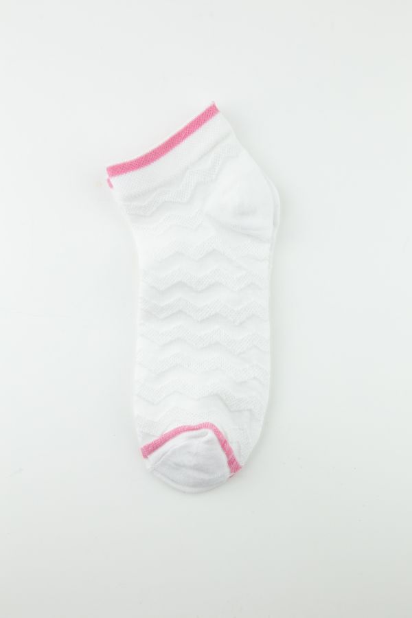 Bross Renkli Lastikli Beyaz 6lı Patik Çorap