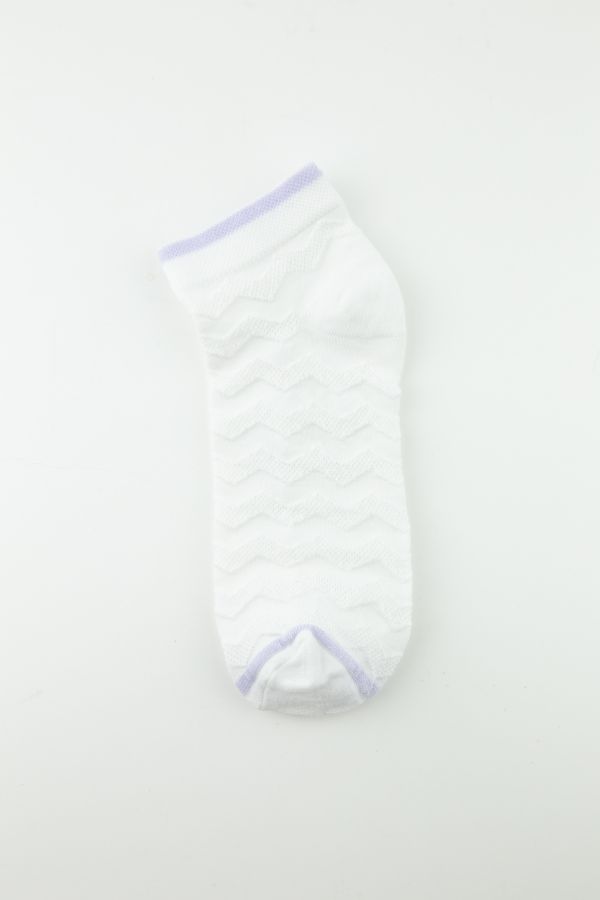 Bross Renkli Lastikli Beyaz 6lı Patik Çorap