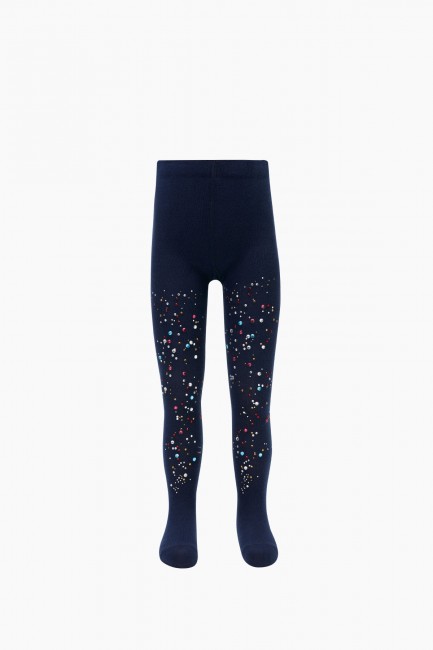 Bross - Bross Colored Stone Printed Tights For Kids