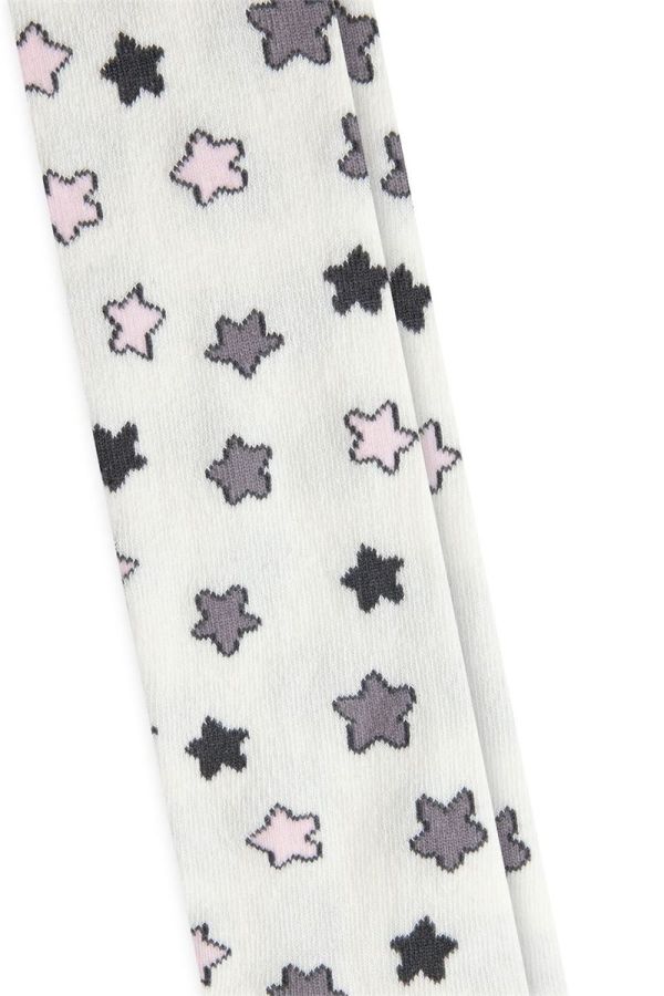 Bross Renkli Yıldız Desen Kız Bebek Külotlu Çorap
