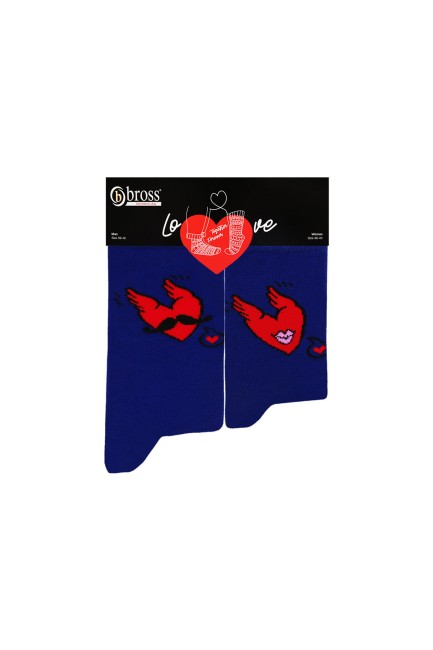 Bross - Bross Couple Combination Heart Patterned Socks