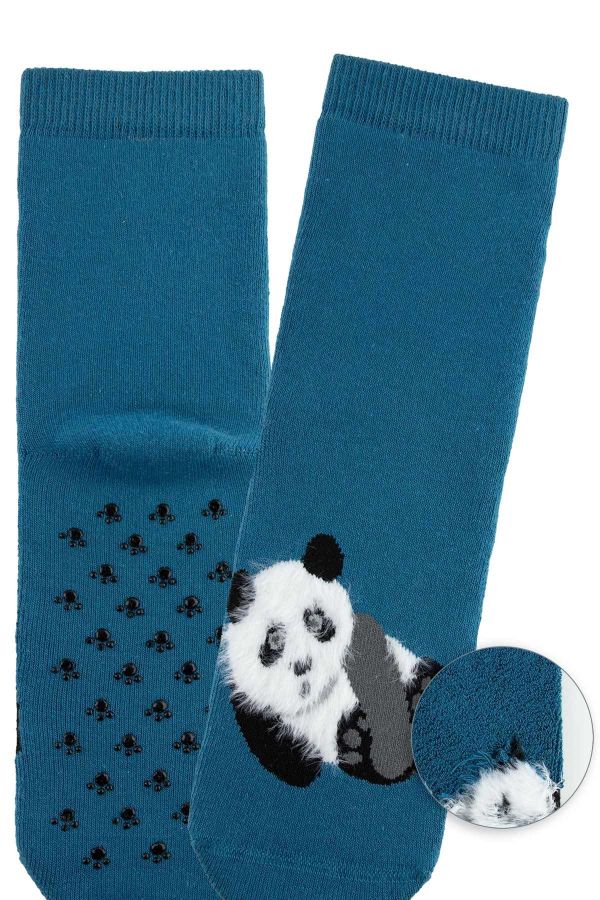 Bross Sevimli Panda Desenli Havlu Çocuk Çorap