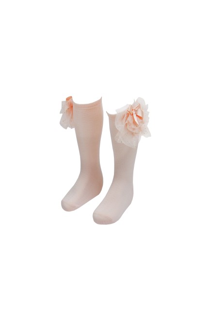 Bross - Bross Tulle Knee-High Kids' Socks with Bow Accessory