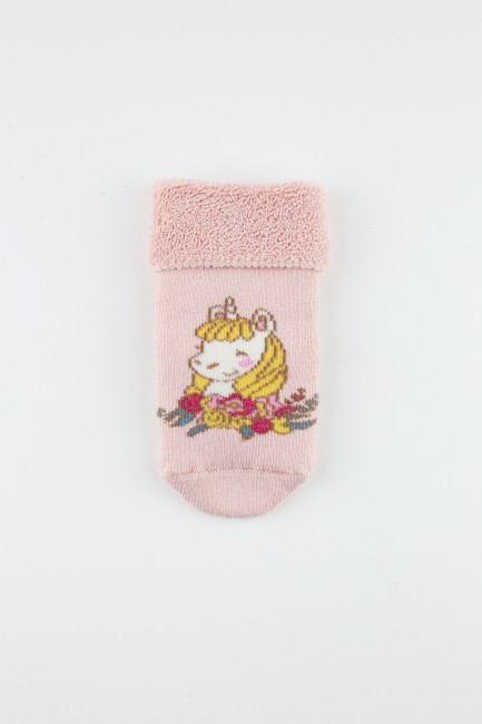 Bross Unicorn Kaydırmaz Havlu Bebek Soket Çorap - Thumbnail