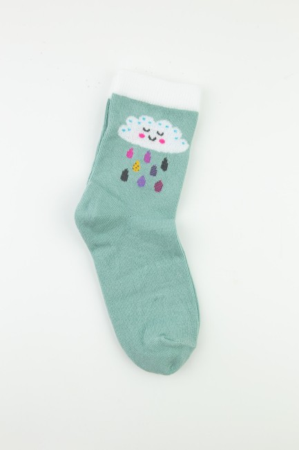 Bross Weather Desen Kız Çocuk Soket Çorap - Thumbnail