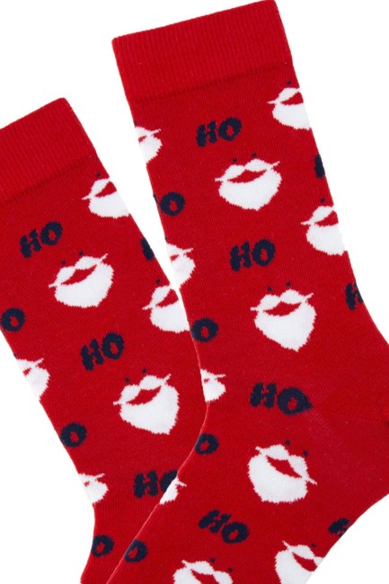Bross Yılbaşı Noel Baba Kırmızı Erkek Soket Çorap - Thumbnail
