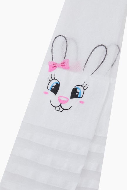 Bross Çemberli Tavşan Desenli İnce Külotlu Çocuk Çorabı - Thumbnail