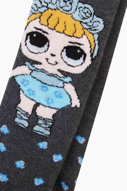 Bross Çiçekli Lol Desenli Havlu Çocuk Külotlu Çorap - Thumbnail
