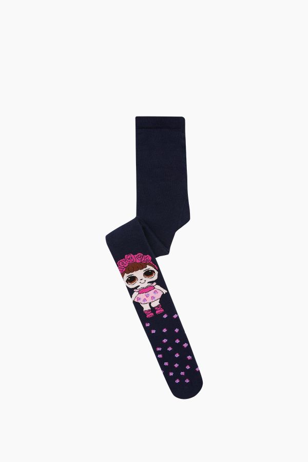 Çiçekli Lol Desenli Havlu Çocuk Külotlu Çorap